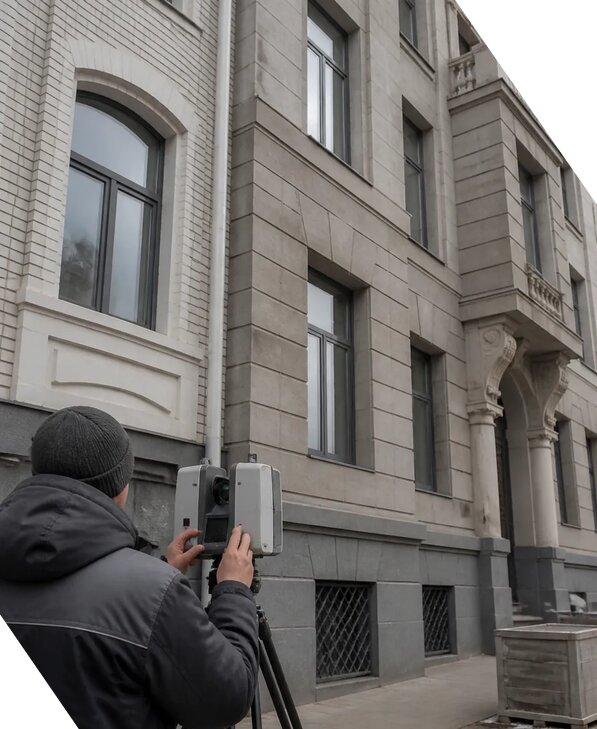 Лазерное сканирование фасадов зданий для обследования в Сарапуле